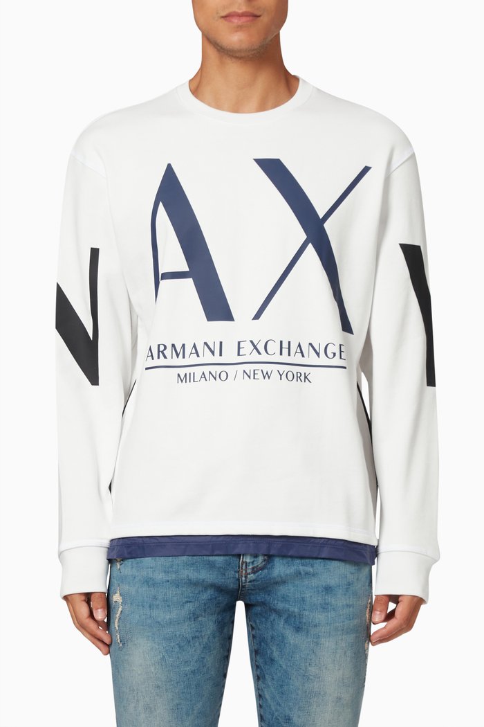 

Bold Logo Sweatshirt in Cotton, White