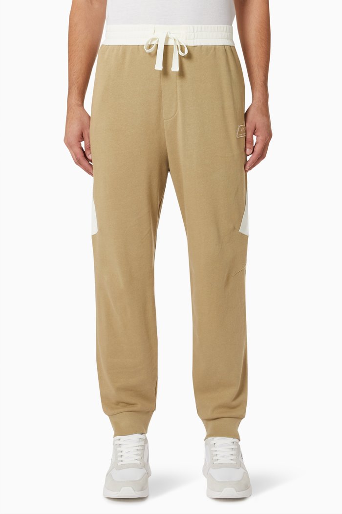 

Contrast Logo Patch Joggers in Fleece, Neutral
