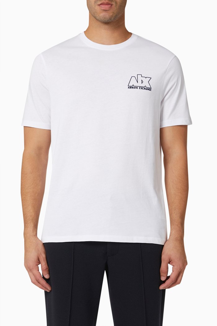 

Micro Logo Print T-shirt in Cotton Jersey, White