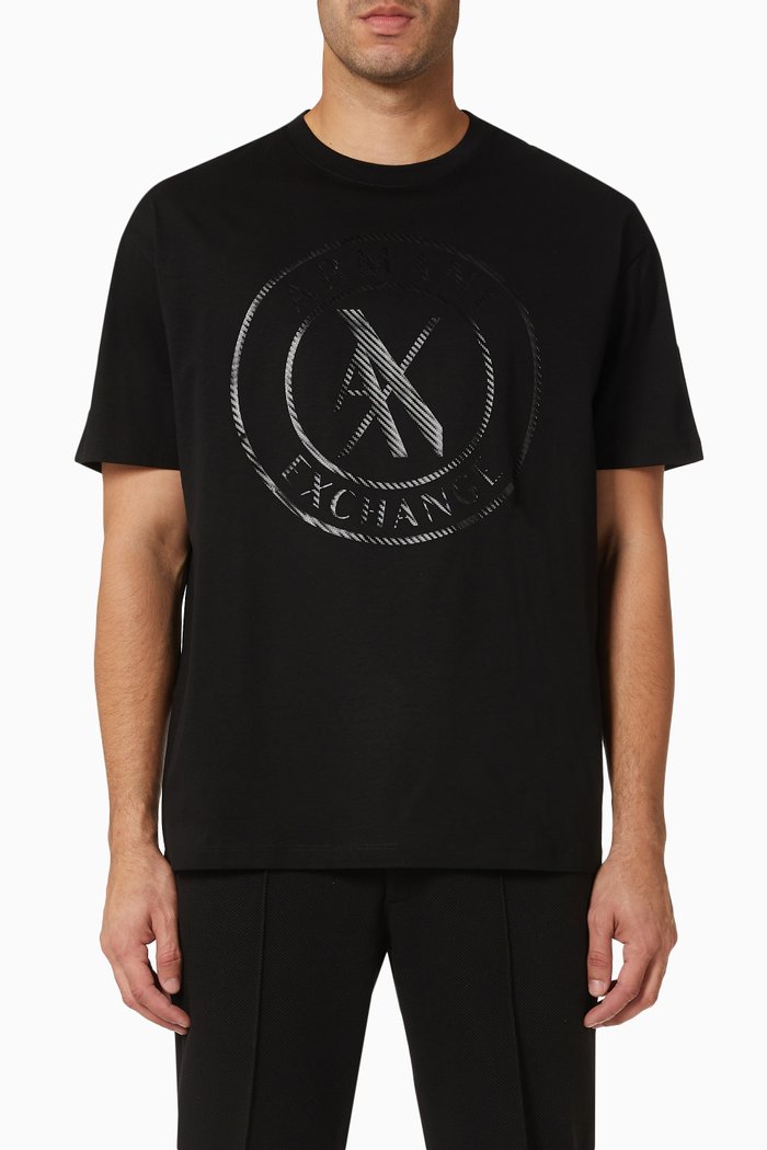 

Stamp Logo T-shirt in Cotton Jersey, Black