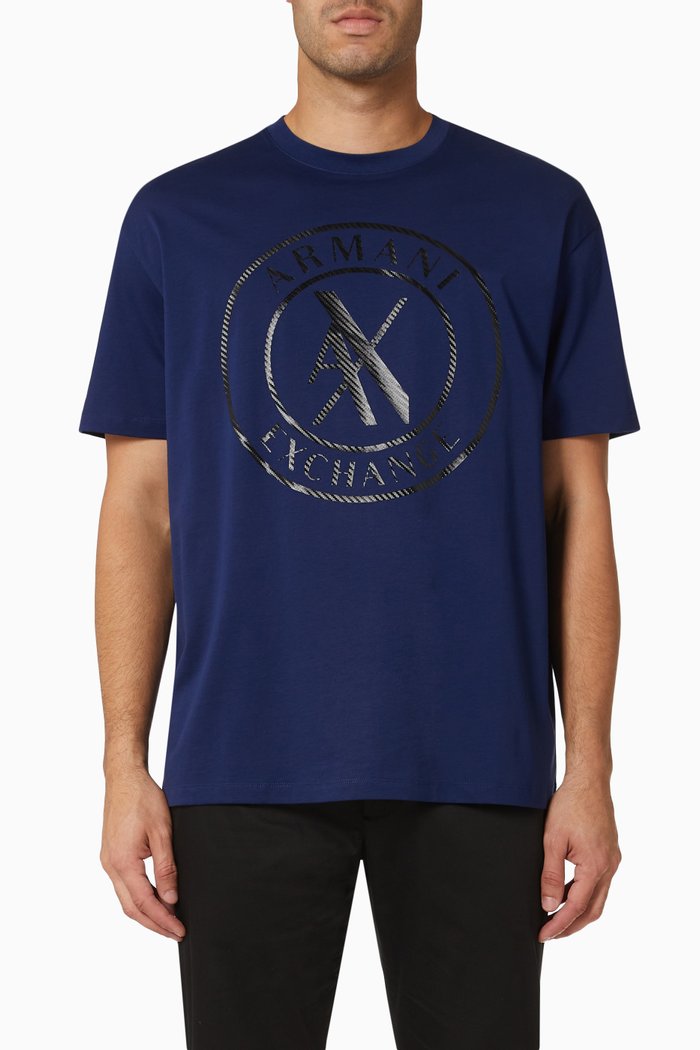 

Stamp Logo T-shirt in Cotton Jersey, Blue