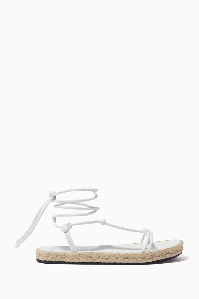 

Lace-up Sandals in Nappa Leather, White