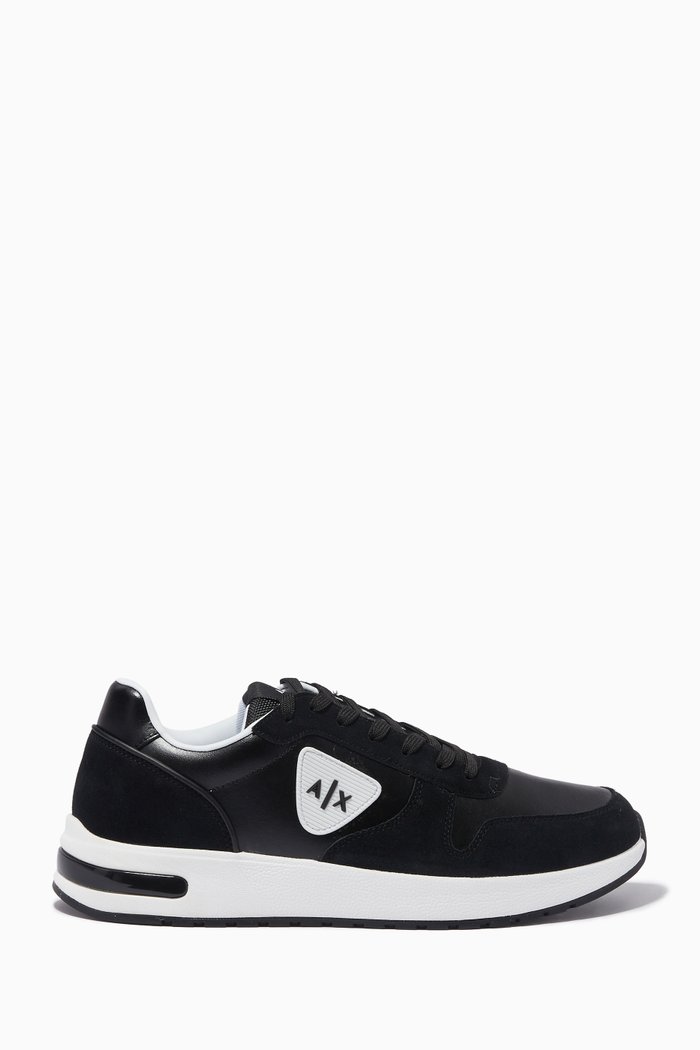 

AX Logo Sneakers in Suede, Black