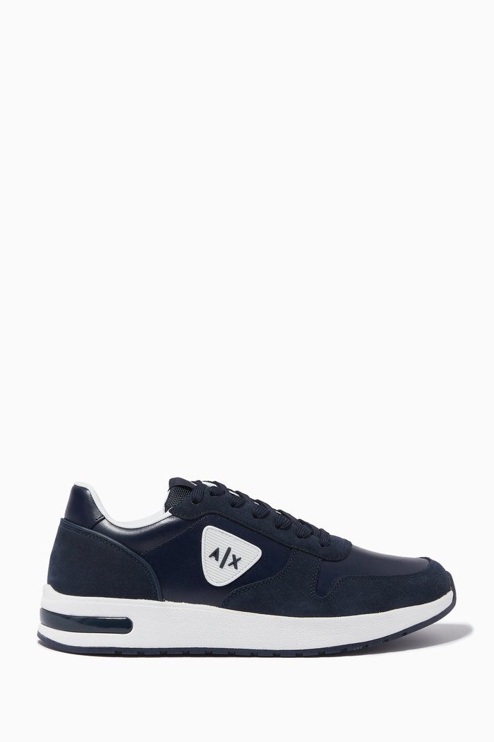 

AX Logo Sneakers in Suede, Blue