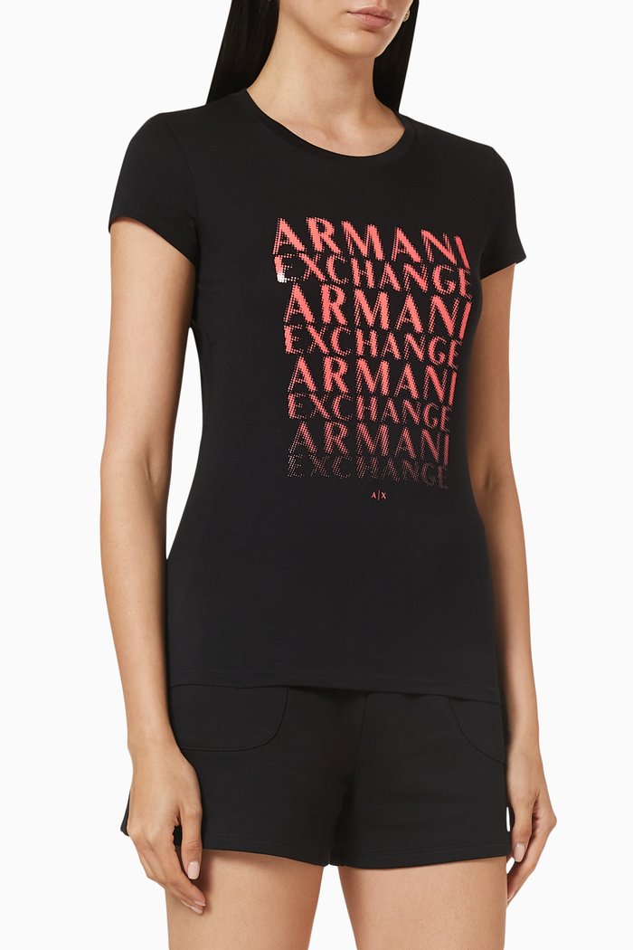

Repeat Logo T-shirt in Cotton Jersey, Black