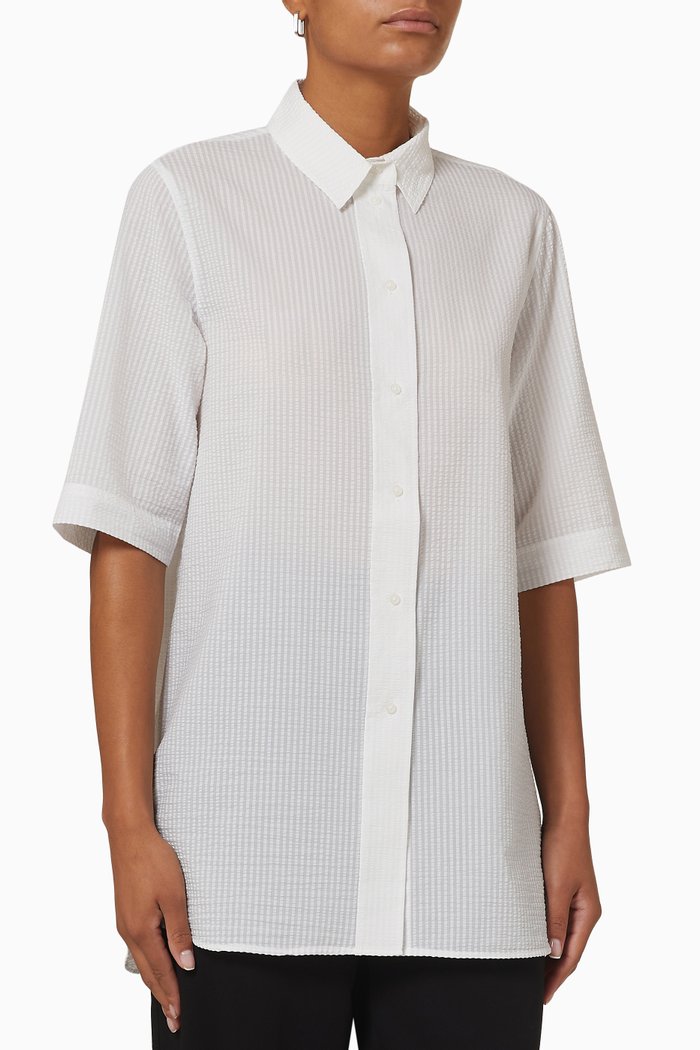 

Stripe Shirt in Modal, White