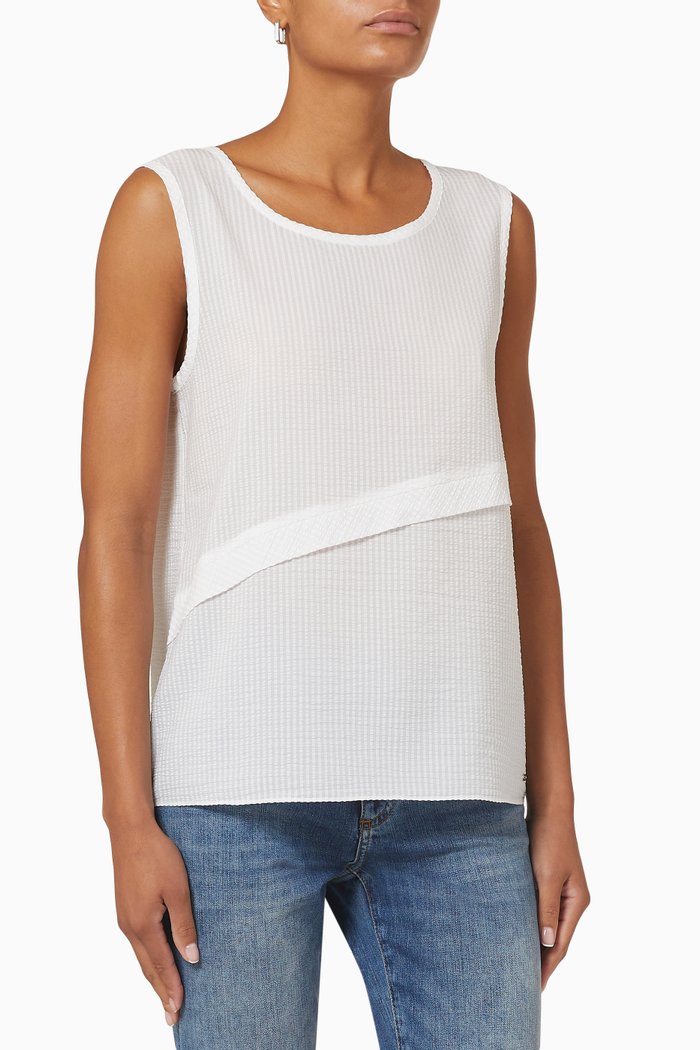 Stripe Top in Modal, White
