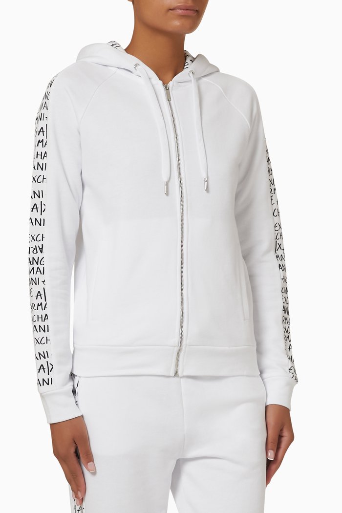 

AX Tape Hoodie in Cotton, White