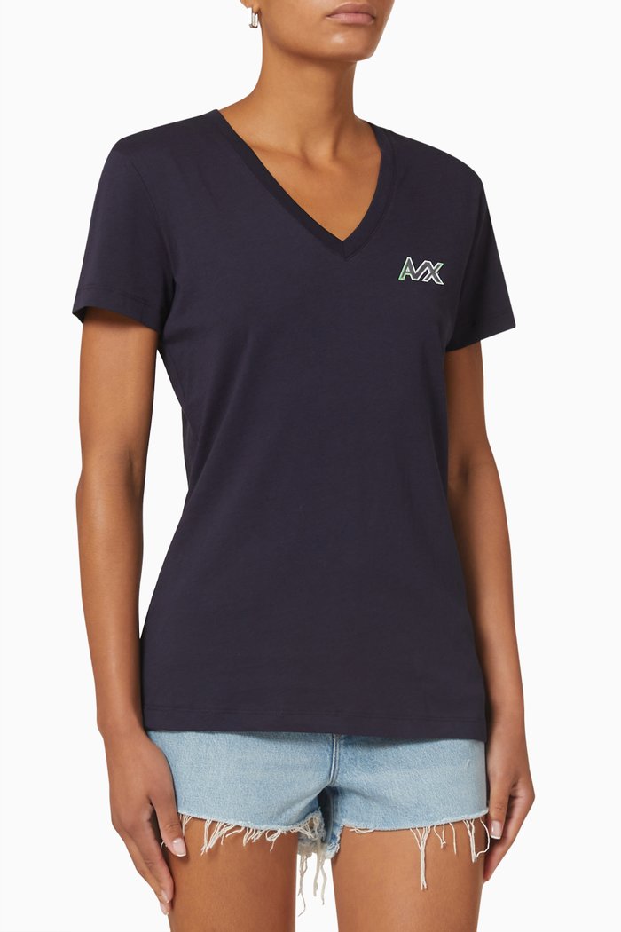 

AX T-shirt in Cotton, Blue
