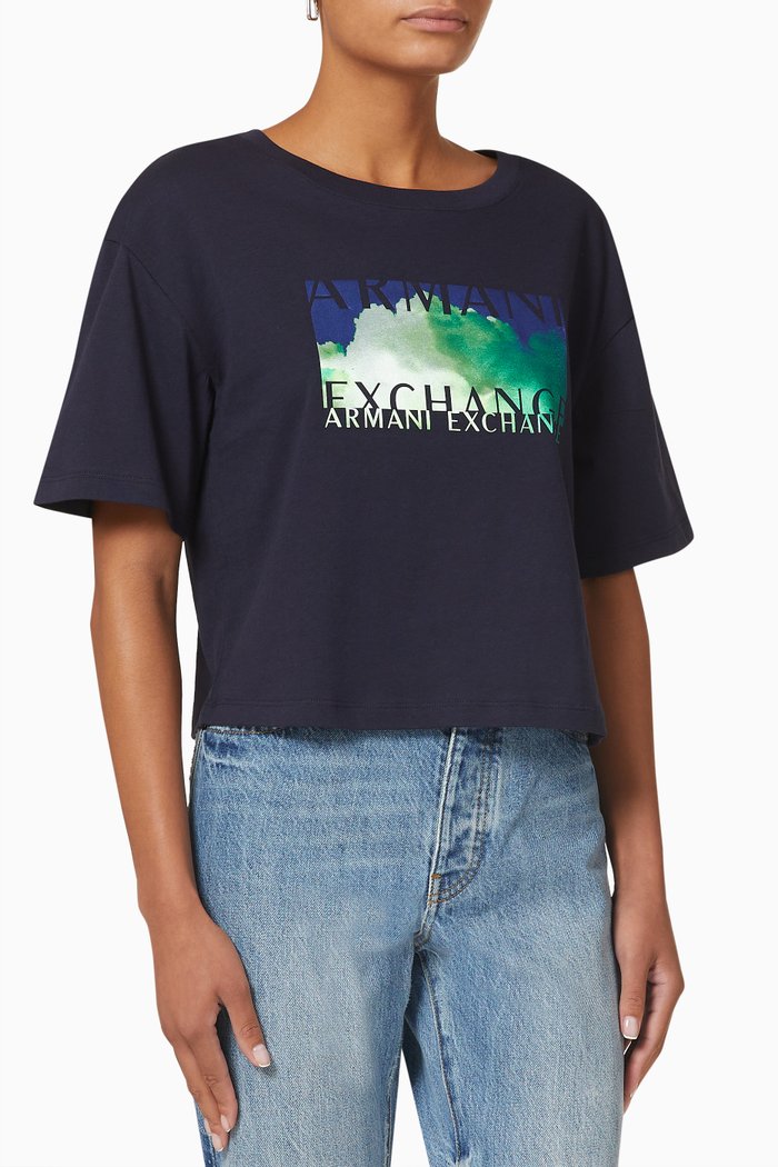 

Graphic AX Logo T-shirt in Cotton, Blue