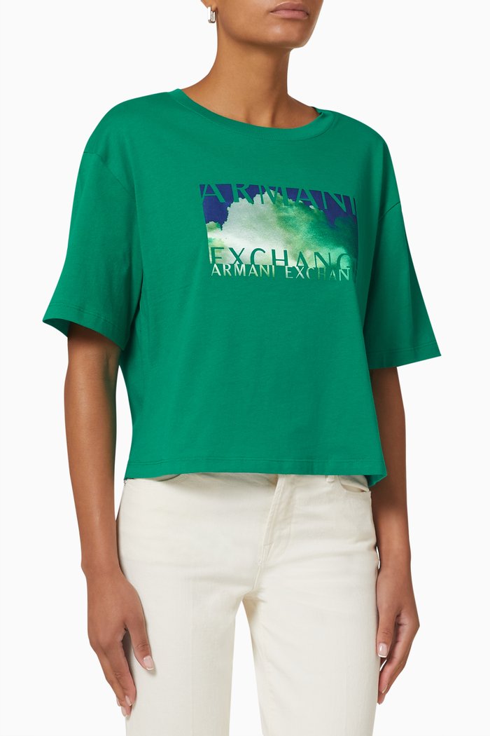 

Graphic AX Logo T-shirt in Cotton, Green