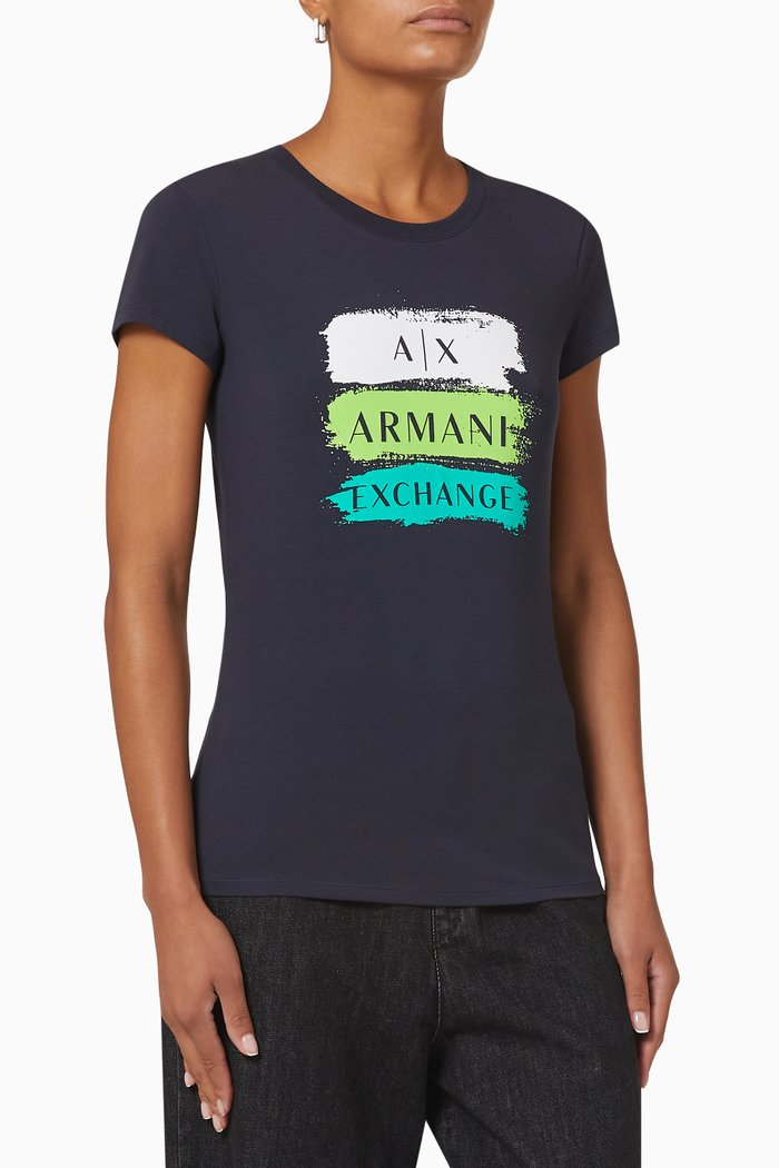 

Paint Brush AX Logo T-shirt in Jersey, Blue