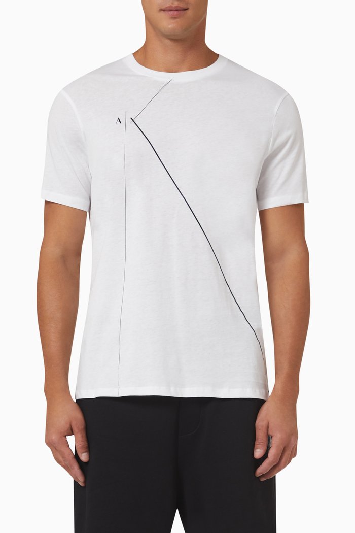 

Line Graphic T-shirt in Cotton, White