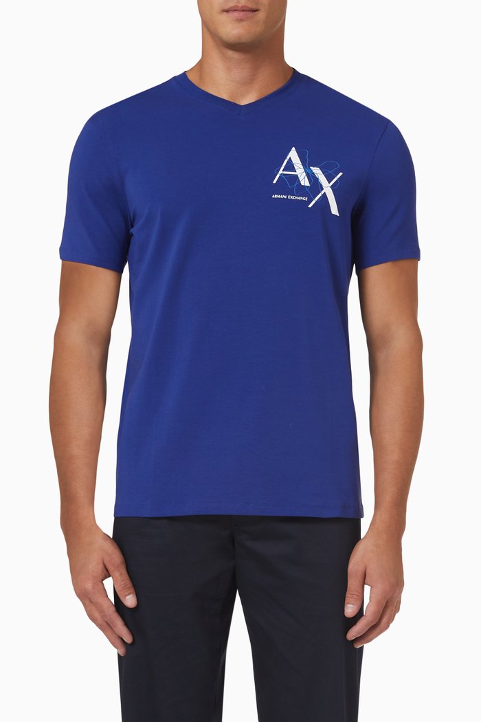 

Slim Fit T-shirt in Cotton Jersey, Blue