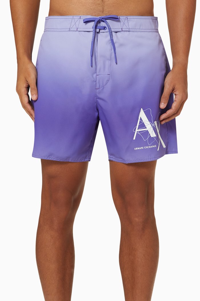 

Logo Swim Shorts in Recycled Ripstop, Purple