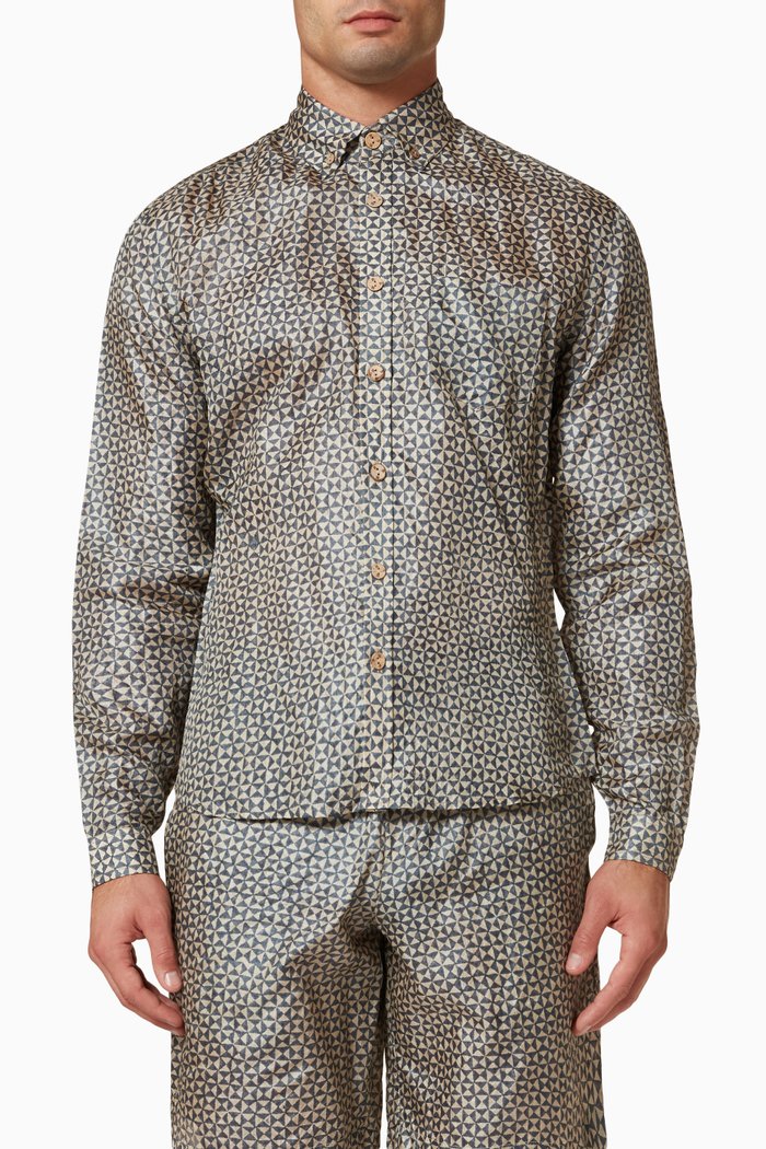 

Antibes Shirt in Matte Silk, Blue