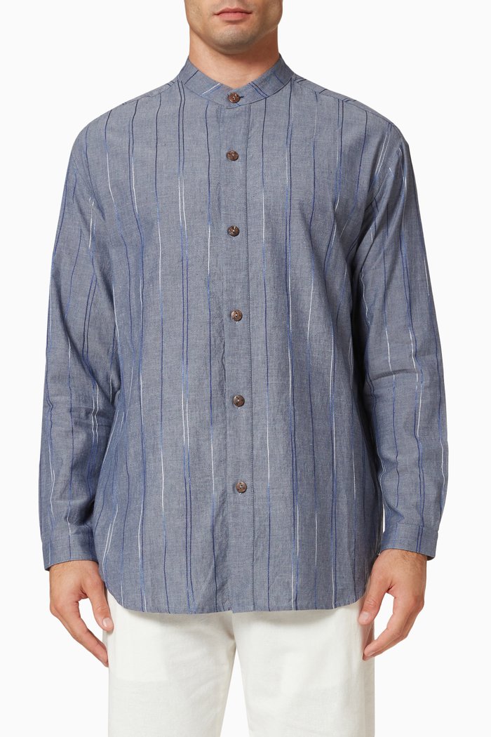 

Tulum Shirt in Cotton Chambray, Grey