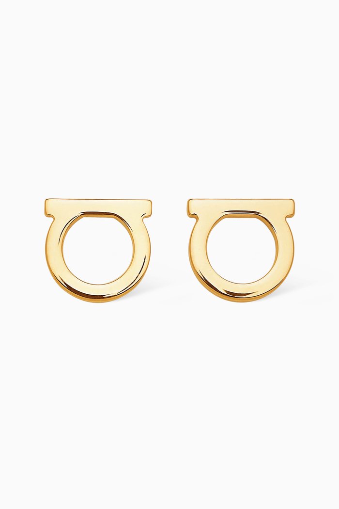 

Gancini Earrings in Gold-plated Brass