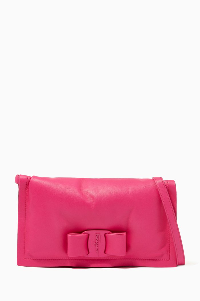 

Viva Bow Crossbody Bag in Calfskin, Purple
