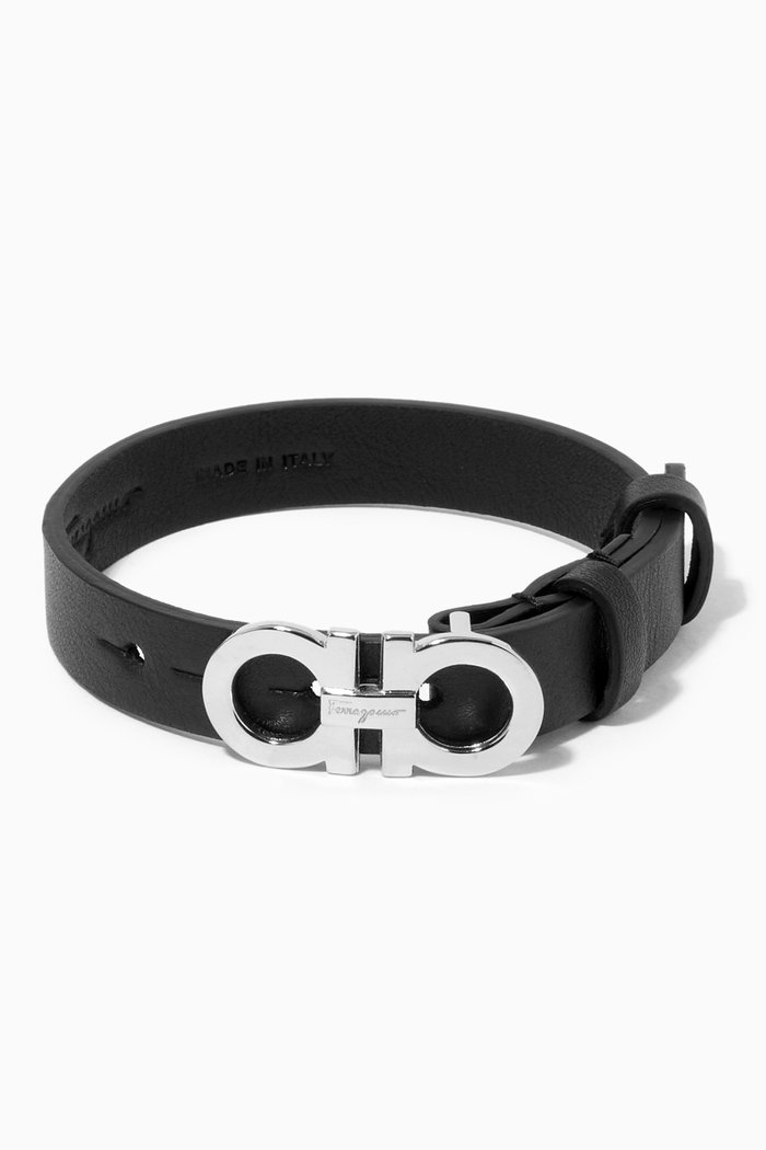 

Gancini Bracelet in Calfskin, Black
