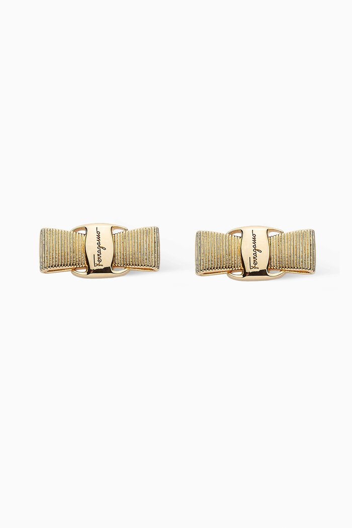 

Vara Bow Earrings in Brass, Yellow