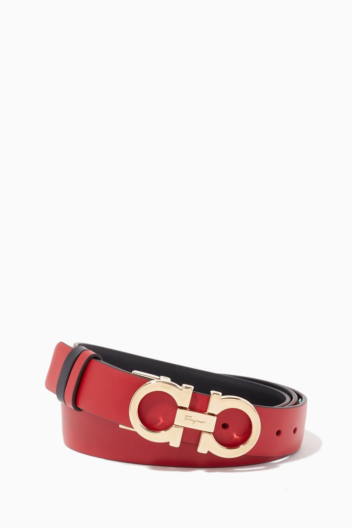 

Reversible & Adjustable Gancini Belt, Multicolour