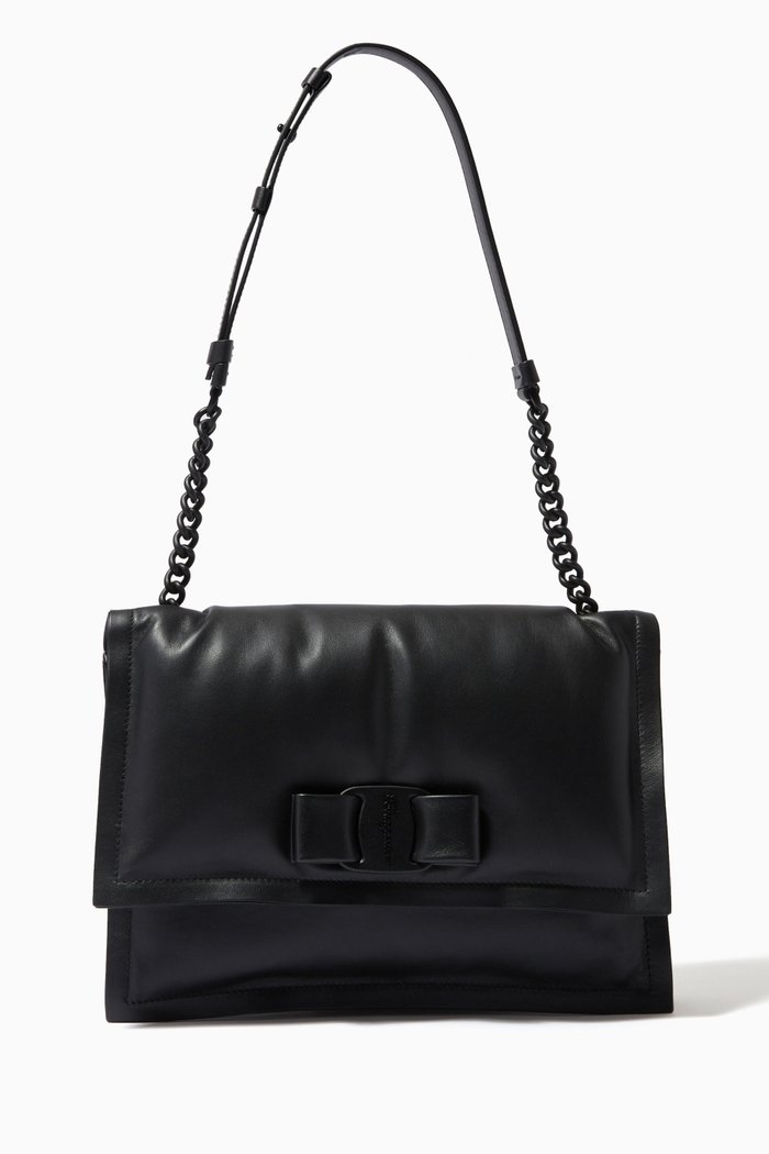 

Viva Bow Shoulder Bag in Calfskin, Orange