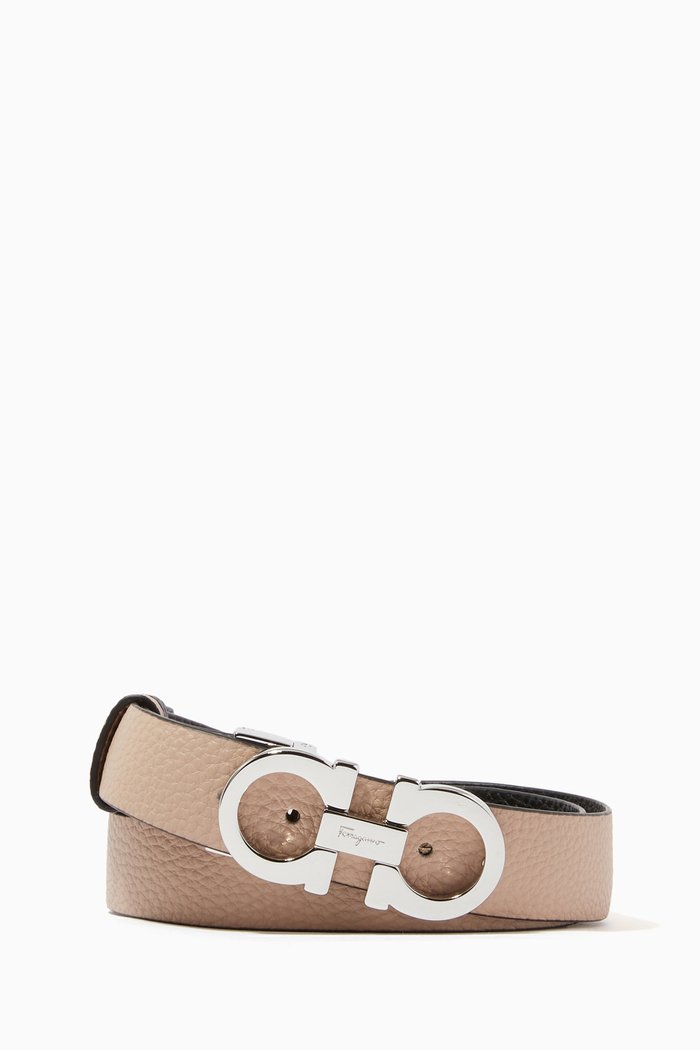 

Gancini Reversible Belt in Calfskin, Multicolour