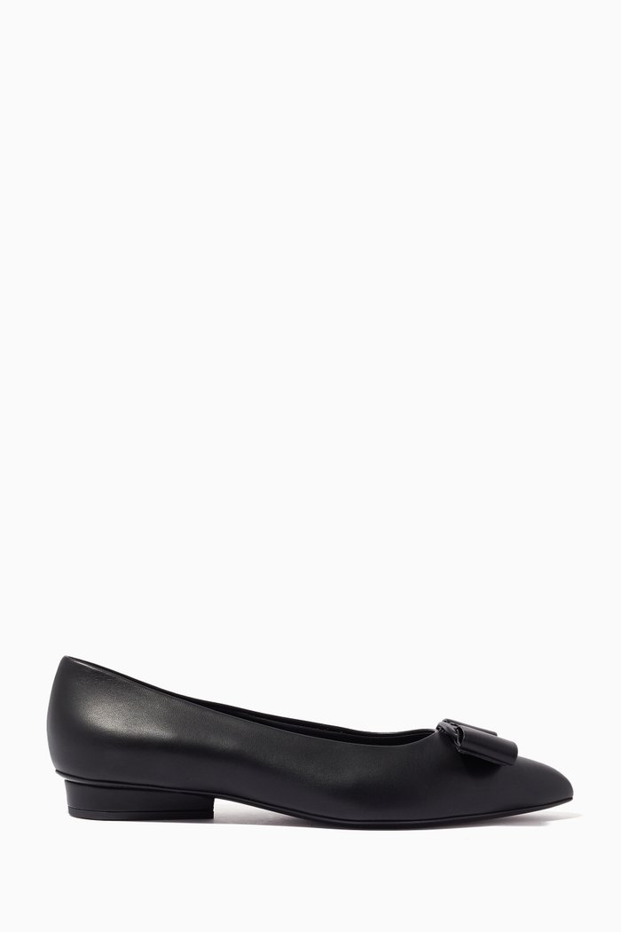 

Viva Ballet Flats in Leather, Black