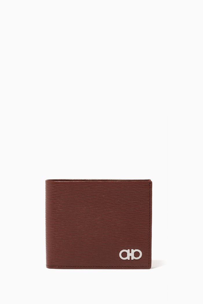 

Gancini Wallet in Leather, Brown