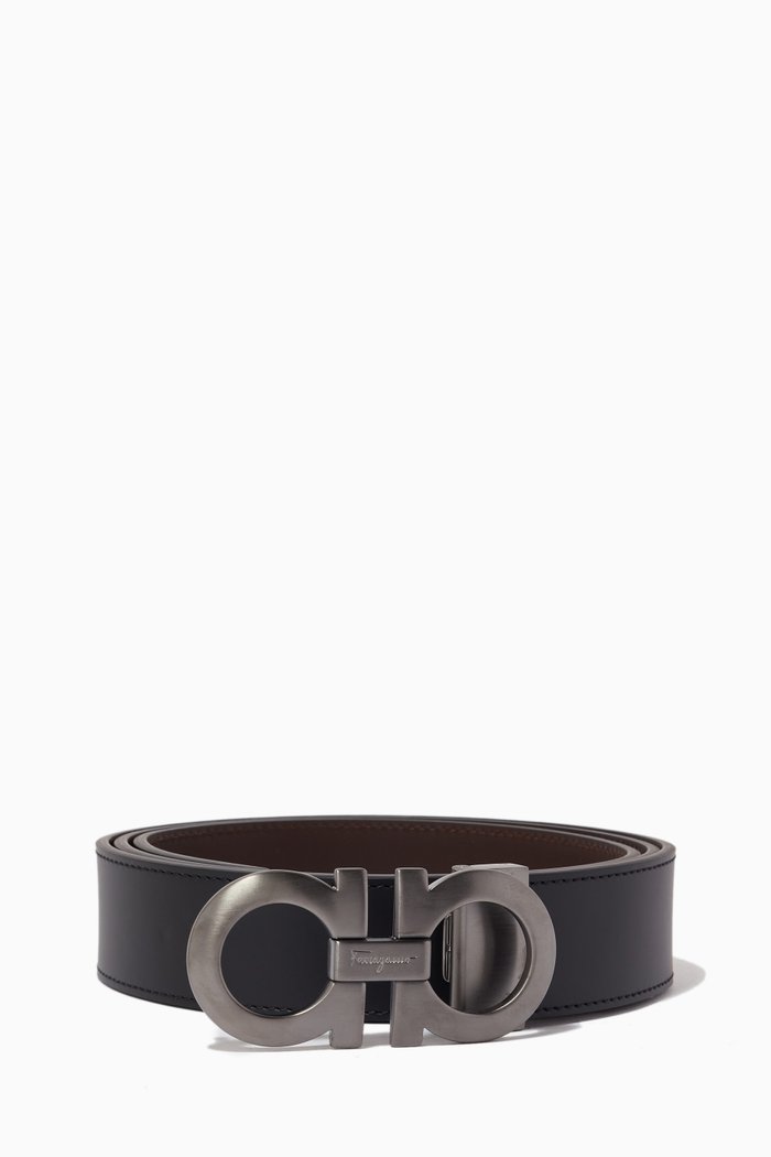 

Gancini Belt in Leather, Brown