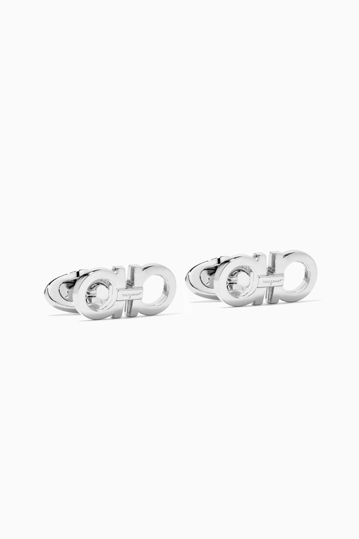 

Gancini Cufflinks in Brass, Grey