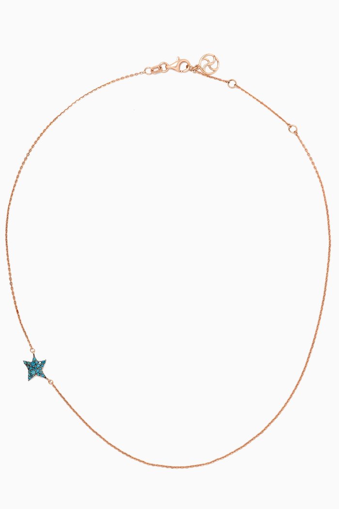 

Sirius Star Blue Diamond Pendant Necklace in 14kt Rose Gold