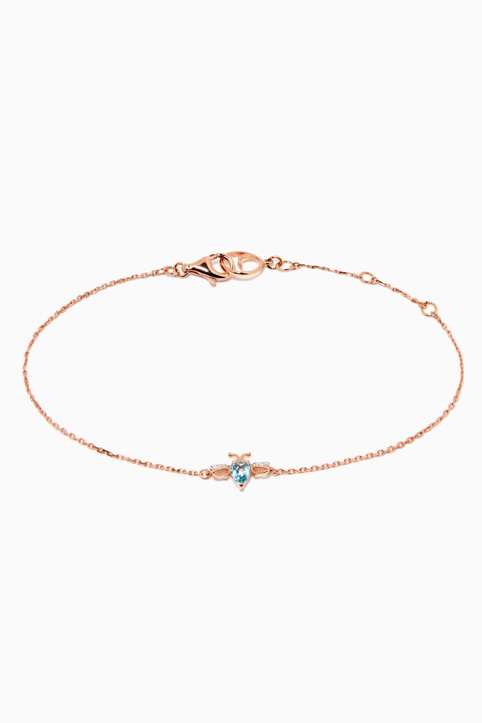 

Bee Blue Topaz Bracelet in 14kt Rose Gold