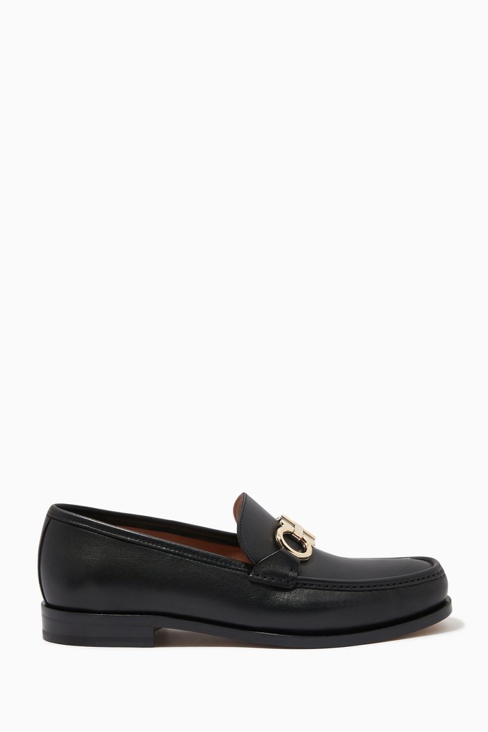 

Gancini Mocassins in Calfskin, Black