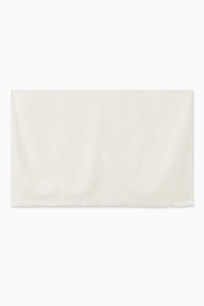 

Gancini Stole in Silk & Wool, Neutral
