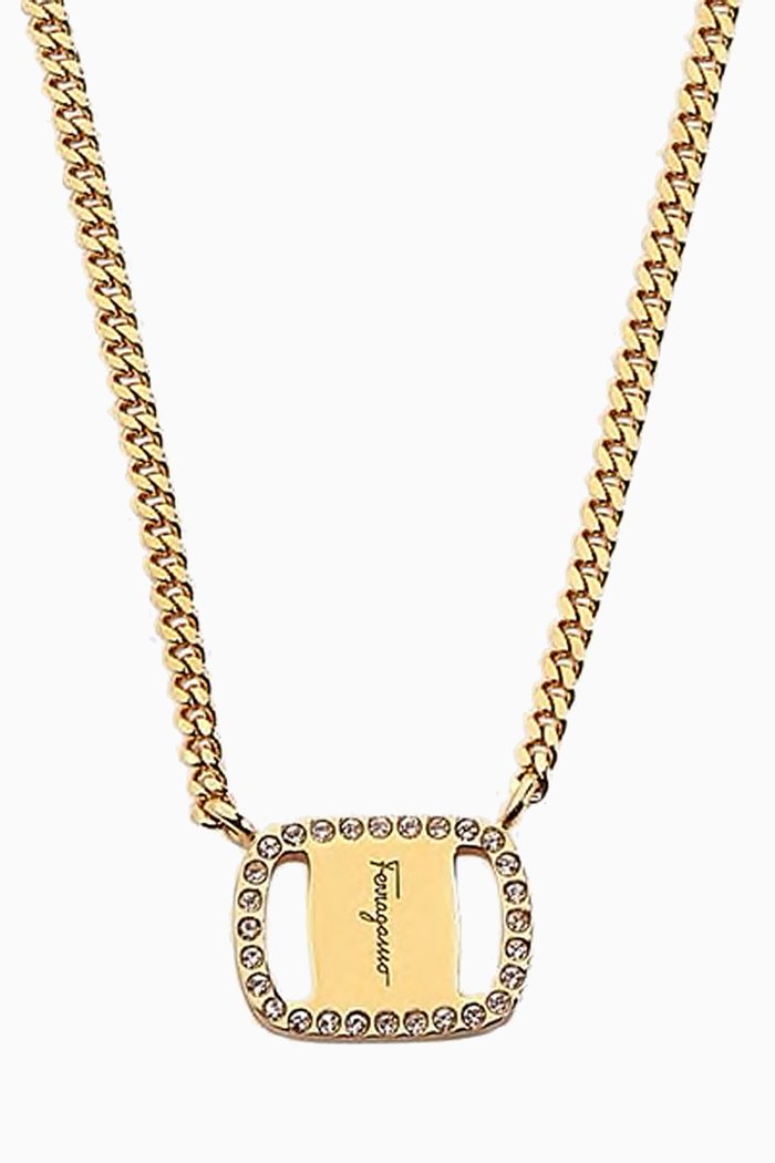 Vara Pendant Necklace in Brass, Yellow