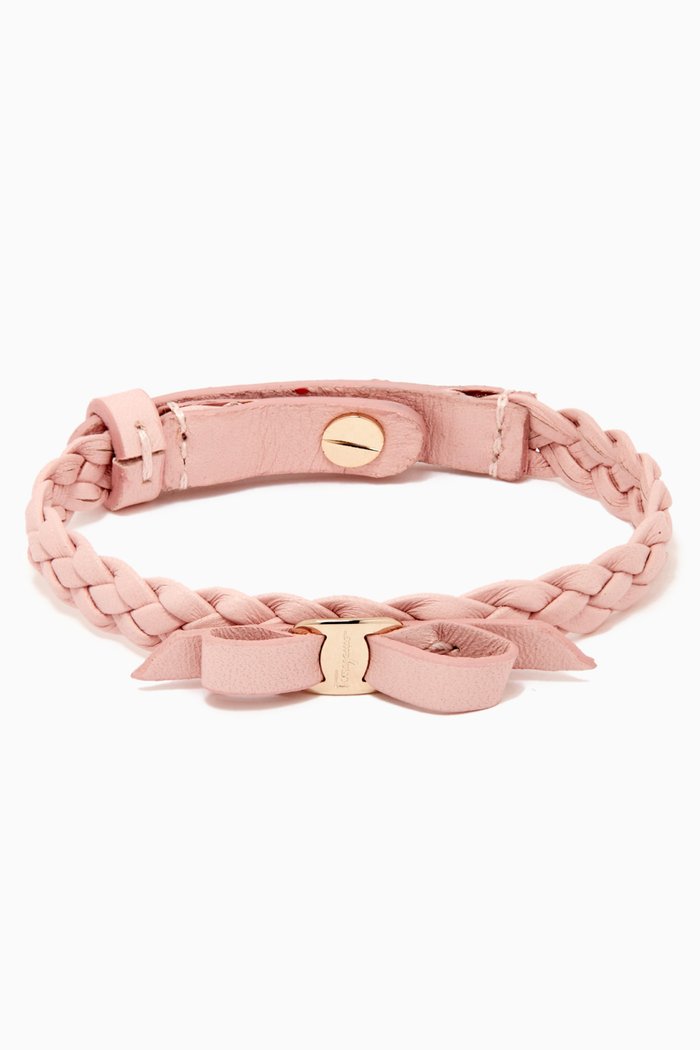

Vara Bow Bracelet in Braided Calfskin, Multicolour