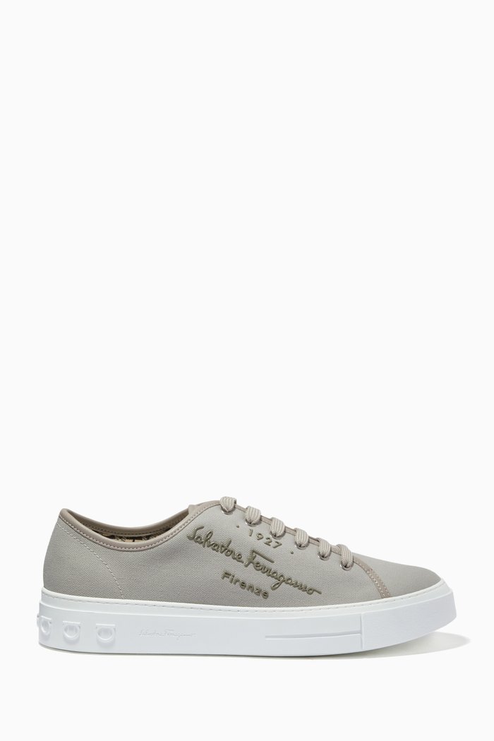 

Logo Sneakers in Canvas, Grey