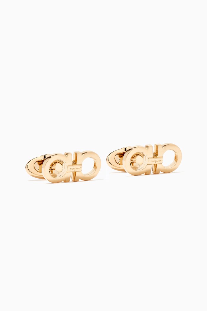 

Gancini Cufflinks in Brass, Yellow