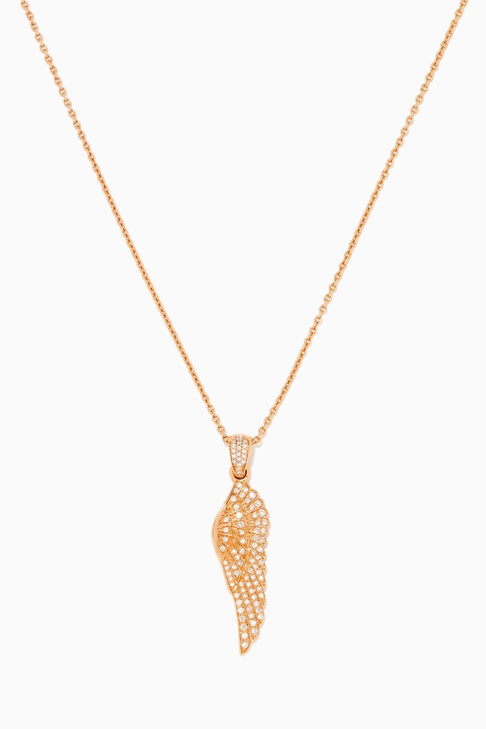

Wings Classic Small Pendant Necklace in 18kt Rose Gold