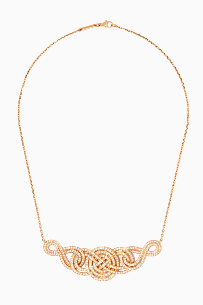 

Entanglement Diamond Necklace in 18kt Rose Gold, White