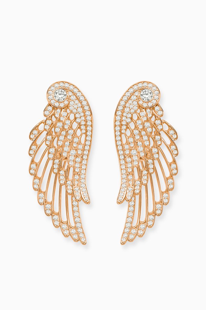 Wings Embrace Diamond Earrings in 18kt Rose Gold
