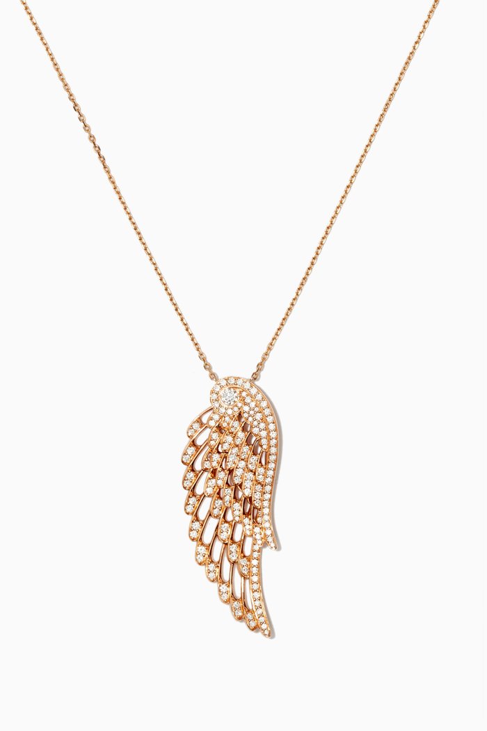 

Wings Embrace Double Pendant Necklace in 18kt Rose Gold