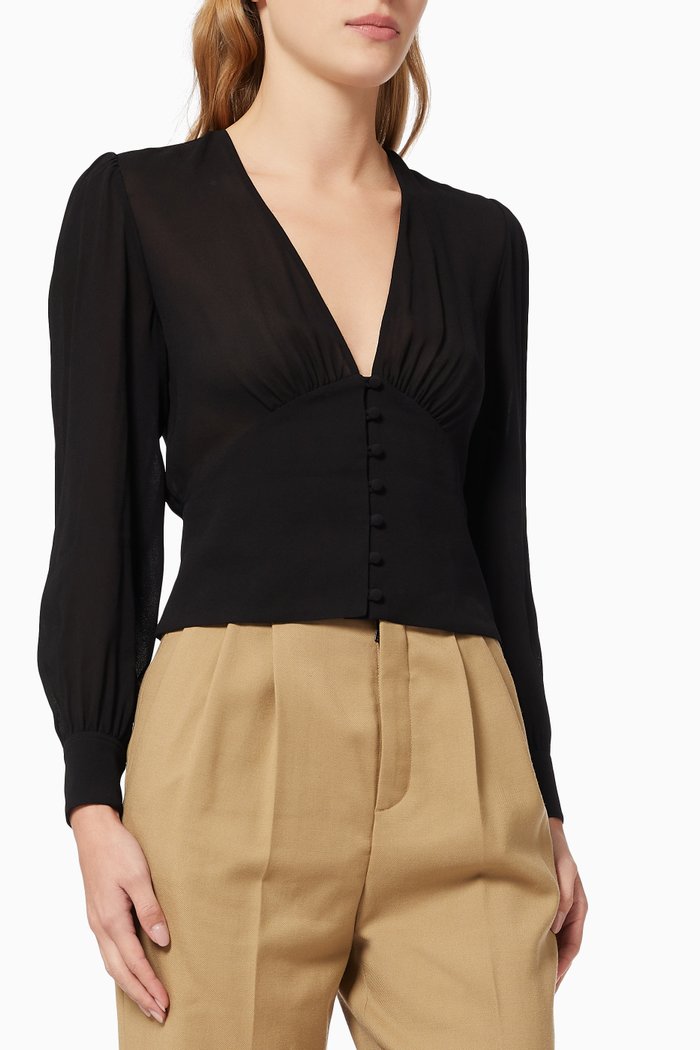 

Blouse in Crepe Viscose, Black