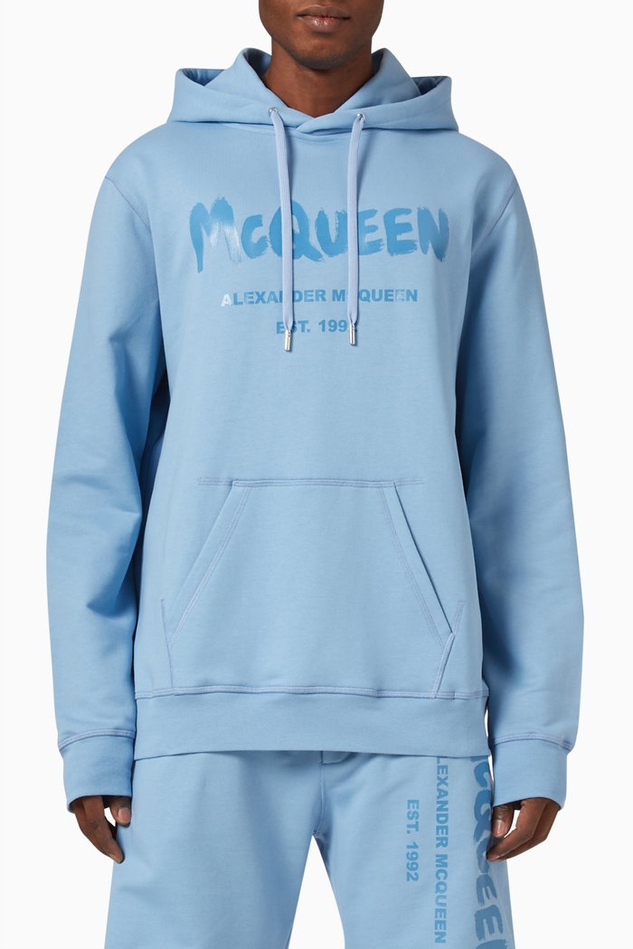 

Graffiti Logo Sweatshirt in Cotton, Blue