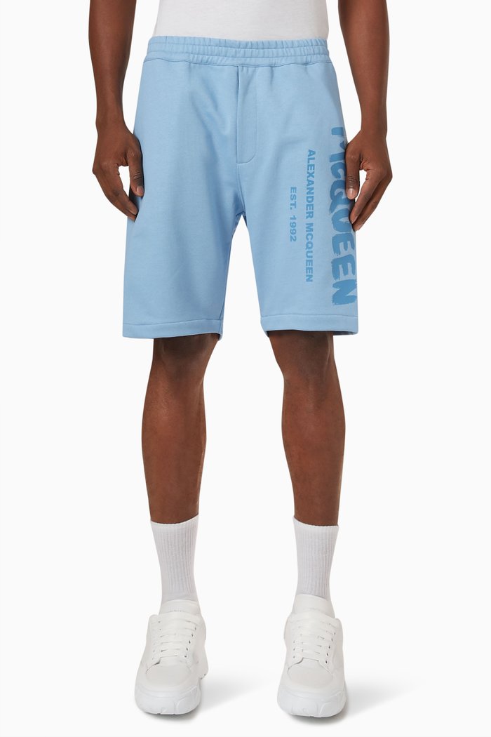 

Graffiti Logo Sweatshorts in Cotton, Blue