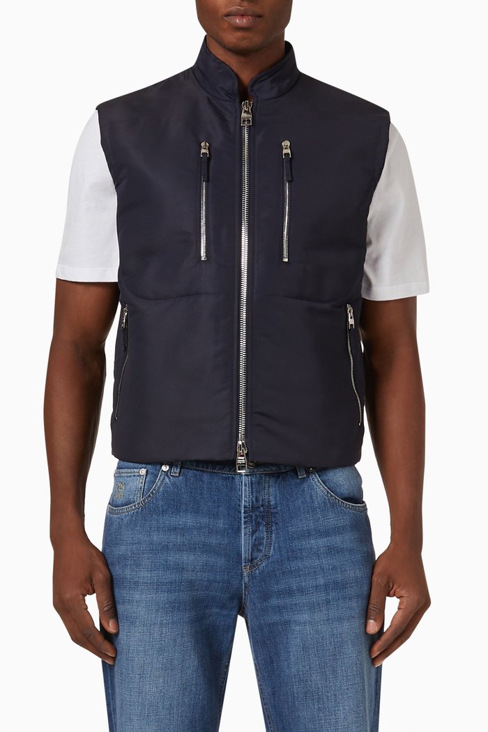 

Selvedge Logo Gilet, Blue