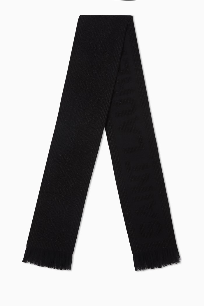 

Logo Scarf in Wool Jacquard, Black