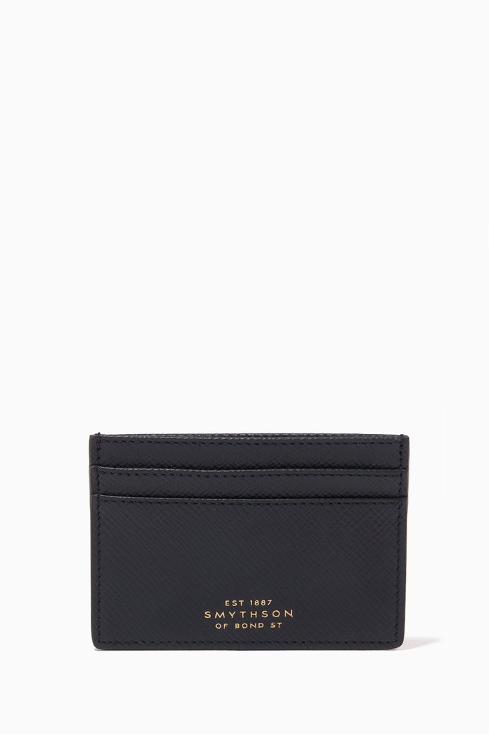 

Panama Card Holder in Crossgrain Leather, Blue